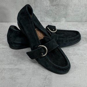 AGL Attilio Giusti Leombruni Black Suede Buckle Lo